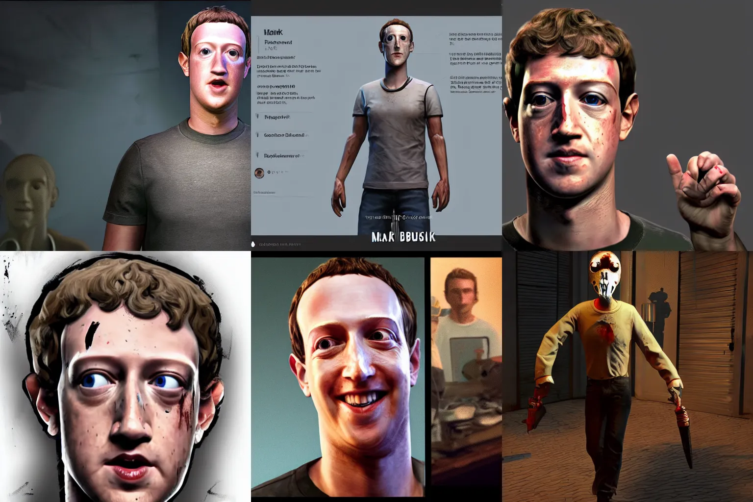 Prompt: Mark Zuckerberg as a Dead By Daylight character