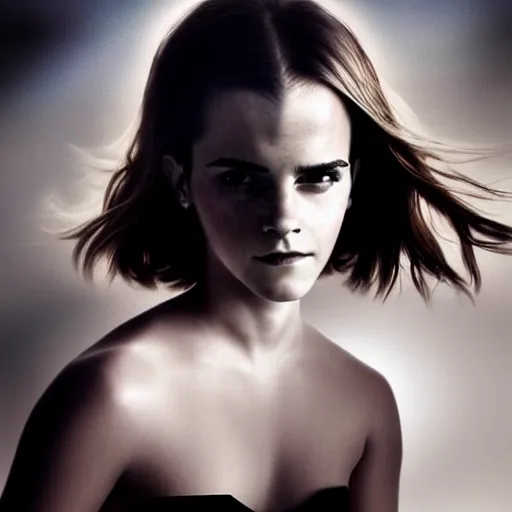 Prompt: emma watson portrait, atmospheric lighting, painted, voluptuous, menacing, intricate, volumetric lighting, beautiful, rich deep colours masterpiece, sharp focus, ultra detailed