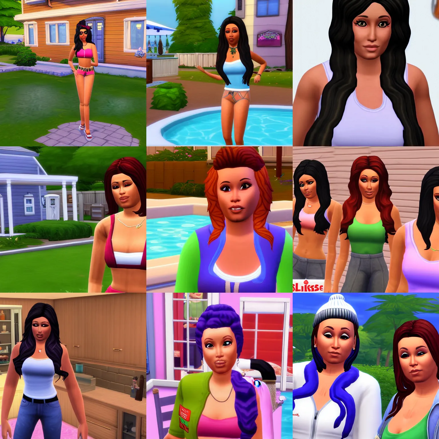 Prompt: snookie from jersey shore in sims 4