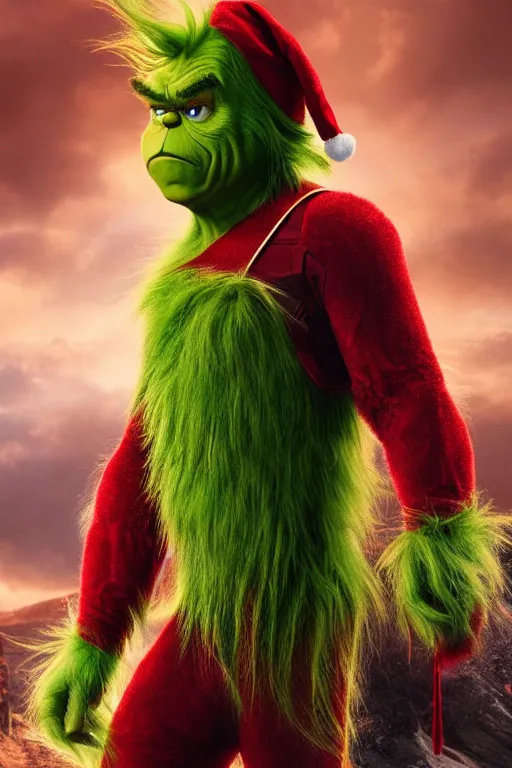 Prompt: The Grinch that stole Ironman's armor, Ironman Grinch, 4k