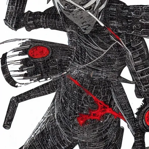 Image similar to uchiha, tsutomu nihei colored manga lineart, abundant details, large scale, wide angle, tilted angle, epic