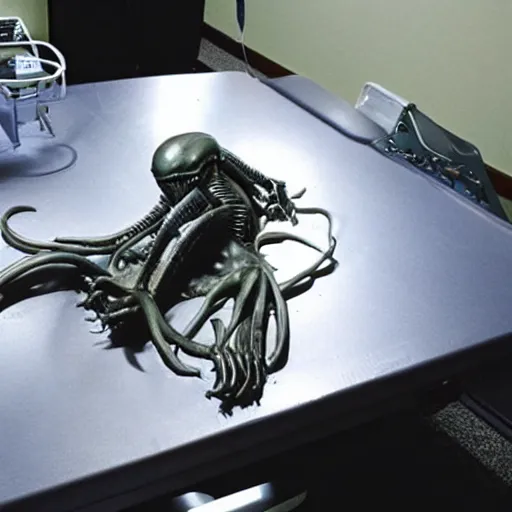 Image similar to xenomorph on a surgical table.