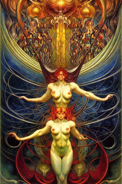 Image similar to Divine Chaos Engine by Karol Bak, Jean Delville, William Blake, and Vincent Van Gogh, symbolist