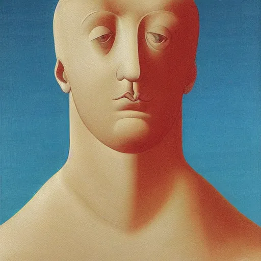 Prompt: “ painting of the problem of knowledge, philosophy, by de chirico, by magritte ”