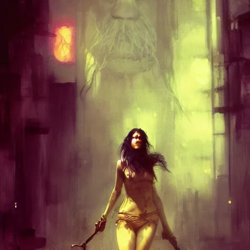 Prompt: ranni the witch, hyperrealistic full figure, bladerunner street alley, art of elysium by frank frazetta and by jeremy mann and by alphonse mucha, fantasy art, photo realistic, dynamic lighting, artstation, full figure poster, volumetric lighting, very detailed face, 4 k, award winning