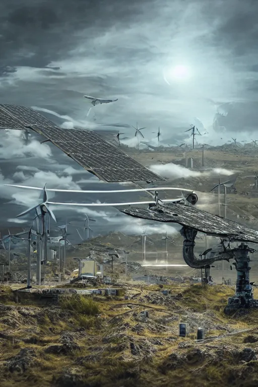 Image similar to cyborg renewable energy, ultra realistic, concept art, intricate details, highly detailed, photorealistic, octane render, 8 k