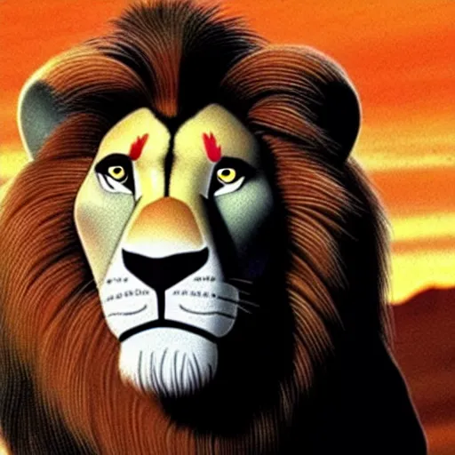 Prompt: Nicolas cage in lion king