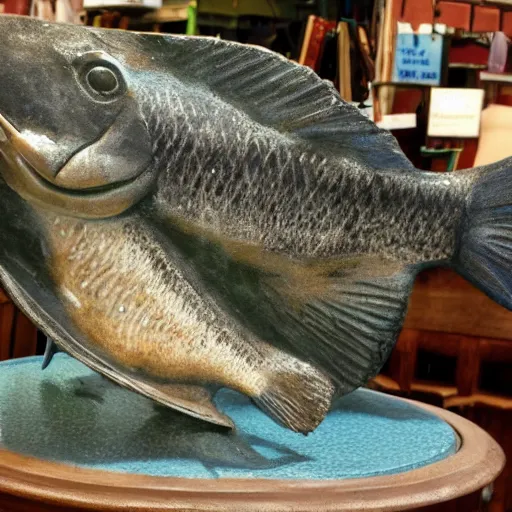 Image similar to fish, but it is a statue