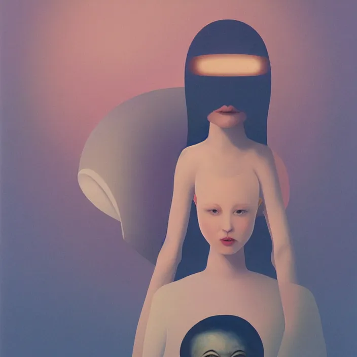 Prompt: a UFO ,portrait painting by Hsiao-Ron Cheng,