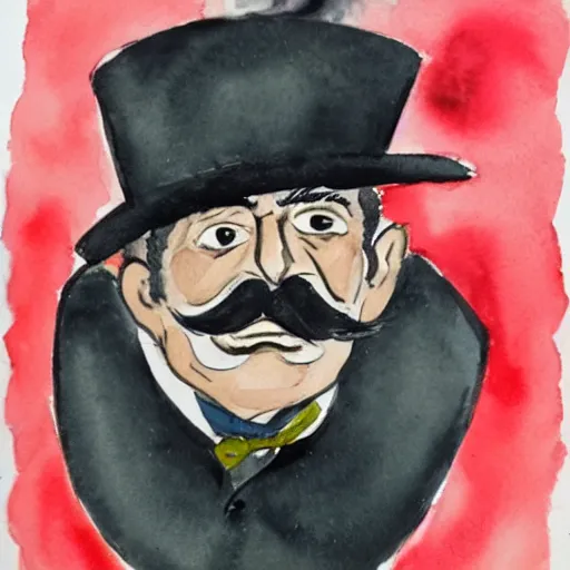 Image similar to portrait of very old gray - haired mexican magician smoking, lots of smoke. watercolor with pancil by hugo pratt.