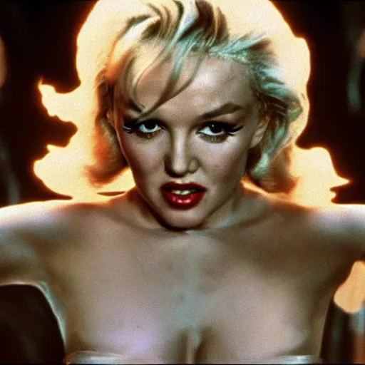 Image similar to “A film still of Marlyn Monroe in The Fifth Element (1997), directed by Luc Besson” 4k