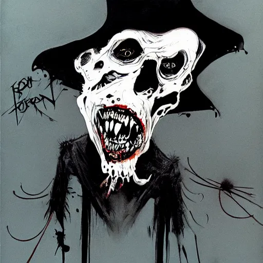 Image similar to grim reaper, art by ralph steadman