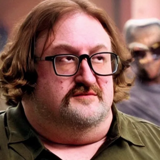 Image similar to gabe newell in the matrix