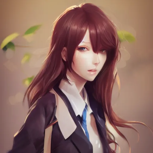 Image similar to kurisu makise, elegant, ultra highly detailed, digital painting, smooth, sharp focus, artstation, pixiv, art by Ina Wong, Bo Chen, artgerm, rossdraws, sakimichan