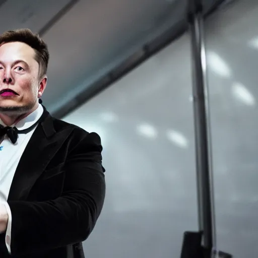 Image similar to Elon Musk Dressed as a hitman detail 4K quality super realistic