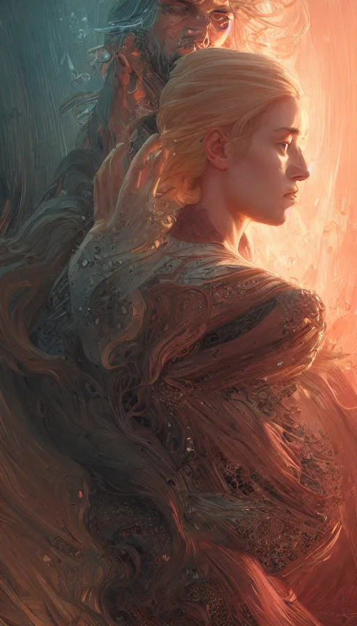 Image similar to nobody knows you, fame of thrones, lord of daggers, neon, fibonacci, sweat drops, insane, intricate, highly detailed, digital painting, artstation, concept art, smooth, sharp focus, illustration, Unreal Engine 5, 8K, art by artgerm and greg rutkowski and alphonse mucha