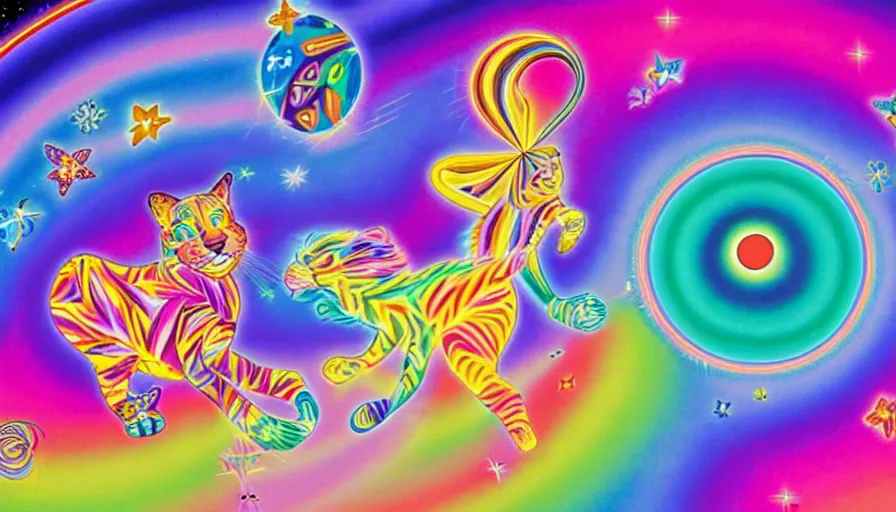 Image similar to the two complementary forces that make up all aspects and phenomena of life, by Lisa Frank,