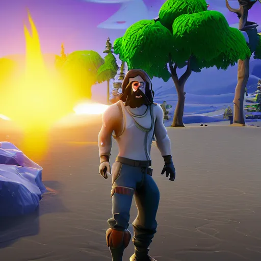 Image similar to screenshot of jesus in fortnite