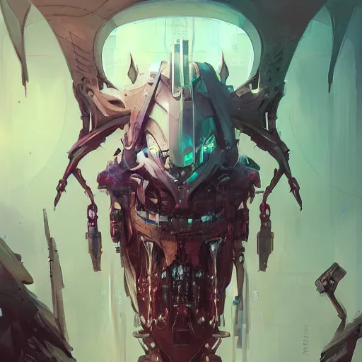 Prompt: comic book illustration, a portrait of a monstrous cybernetic beast, cyberpunk concept art by pete mohrbacher and artgerm and wlop and greg rutkowski and josan gonzales, highly detailed, intricate, sci-fi, sharp focus, Trending on Artstation HQ, deviantart