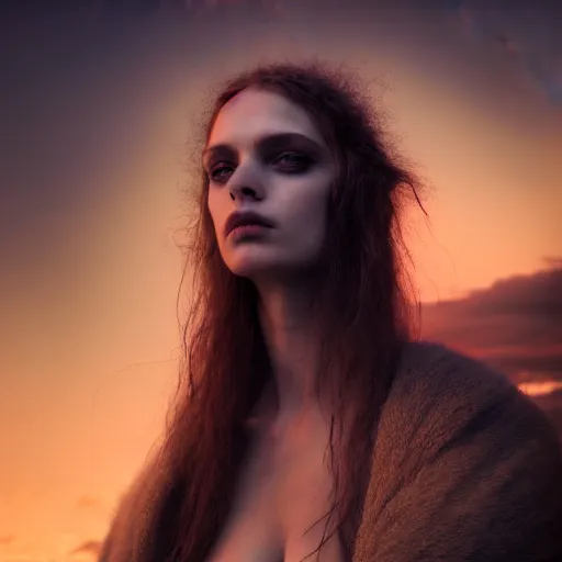 Prompt: photographic portrait of a stunningly beautiful post apocalyptic gothic female in soft dreamy light at sunset, contemporary fashion shoot, by edward robert hughes, annie leibovitz and steve mccurry, david lazar, jimmy nelsson, breathtaking, 8 k resolution, extremely detailed, beautiful, establishing shot, artistic, hyperrealistic, beautiful face, octane render