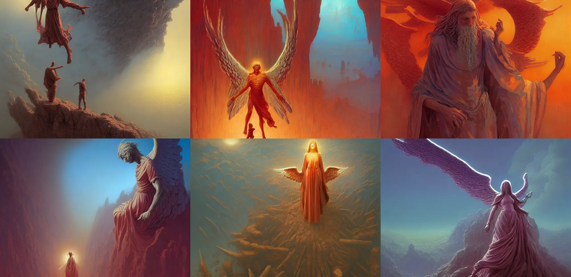 Prompt: biblically accurate angel by Marc Simonetti, Zdzislaw Beksinski, Makoto Shinkai Paul Lehr and M. C. Escher, digital art, vibrant color, trending on artstation, HD, 8K, highly detailed, good lighting, beautiful, epic, masterpiece, surreal, detailed, sharp,-H 512