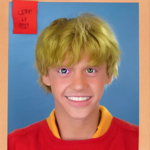 Image similar to yearbook photo of shaggy from scooby - doo, hyperrealistic, award winning