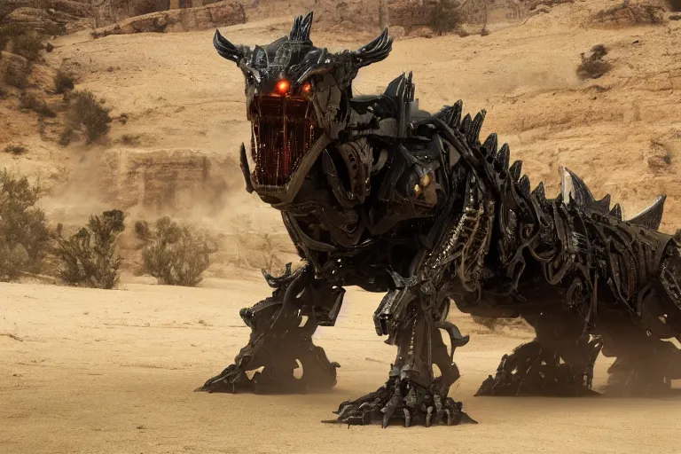 Image similar to cinematic still of westworld, a intact si - fi robotic fantasy dragon, well armored mech dragon, highly detailed