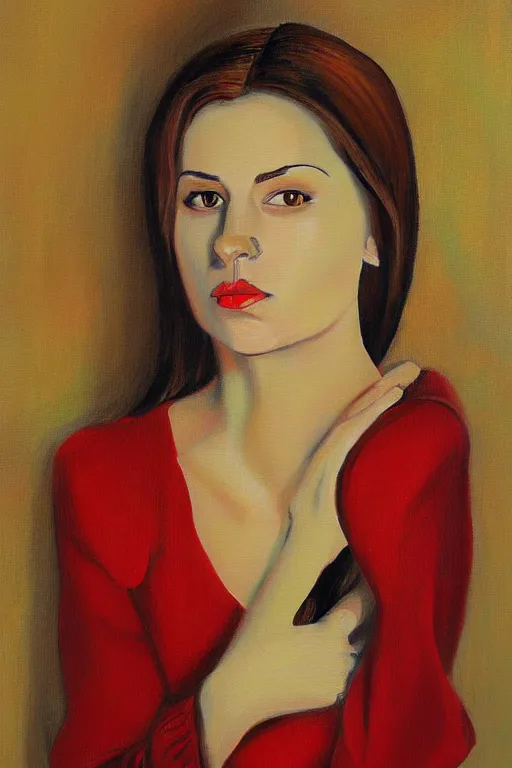 Image similar to lady, painting by vasnecov