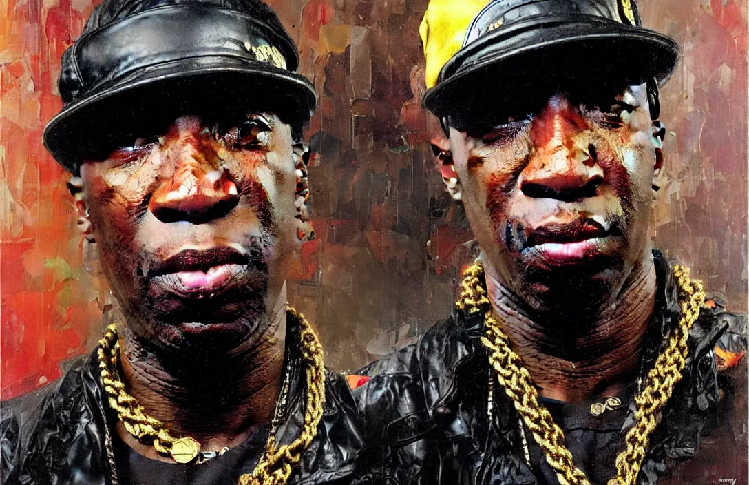 Prompt: portrait of grandmaster flash!!!!!!!!!!!!!!!!!!!!!!!!!!!, detailed face, detailed painting, epic lighting, by ilya repin, phil hale and kent williams