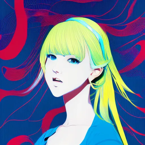 Image similar to a portrait of blonde girl by hiroyuki takahashi, detailed, 4 k