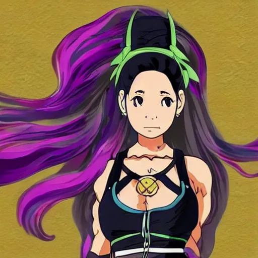 Image similar to sasha banks in the style of studio ghibli