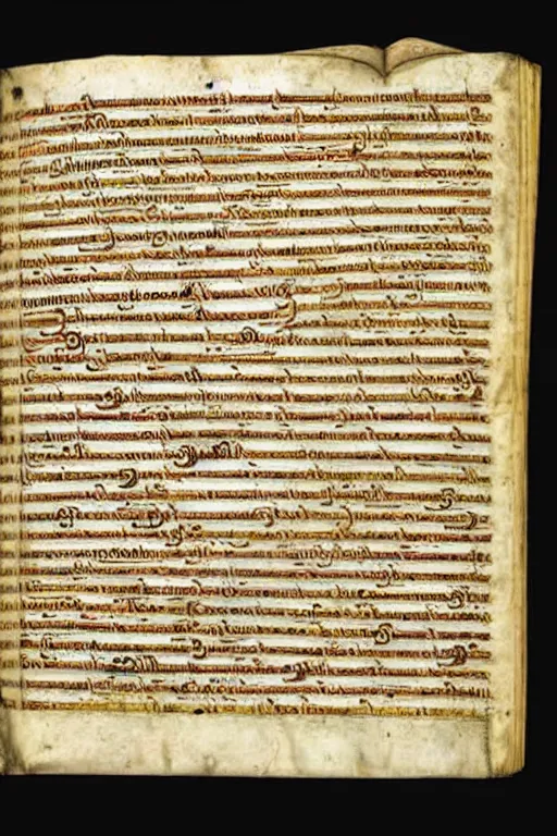 Image similar to a latin manuscript, with detailed, legible lettering