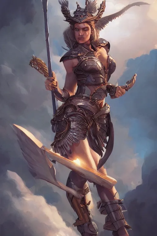 Image similar to amazon valkyrie athena, d & d, fantasy, portrait, highly detailed, headshot, digital painting, trending on artstation, concept art, sharp focus, illustration, art by artgerm and greg rutkowski and magali villeneuve