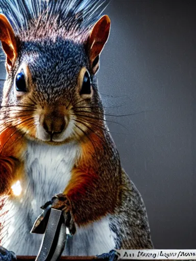 Prompt: a squirrel as king arthur, extremely plump, wearing crown of acorns and dandelions, servant squirrels, king arthur's court, game of thrones, sitting on throne, extreme wide shot, low angle, palace, fantasy art, cinematic lighting, realistic, sony 2 4 mm f 8. 0