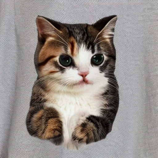 Image similar to cute cat in the pocket of a tshirt