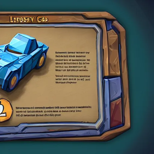 Image similar to car engine concept, comic card style, Hearthstone card, lowpoly