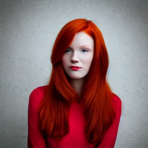 Prompt: a photo of a beautiful redhead woman