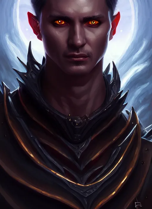 Image similar to a _ fantasy _ style _ portrait _ painting _ of cyric prince of lies, the dark sun, mischievous, deception, wicked, oil _ painting _ unreal _ 5 _ daz. _ rpg _ portrait _ extremely _ detailed _ artgerm _ greg _ rutkowski _ greg