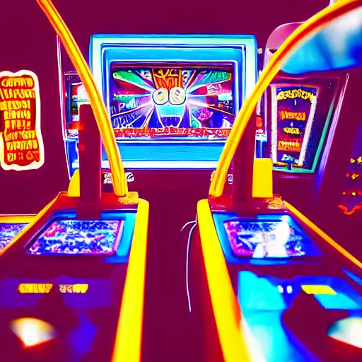 Prompt: hall and oates in an arcade 1 9 8 8, ( sony a 7 r iv, symmetric balance, polarizing filter, photolab, lightroom, 4 k, dolby vision, photography awardm, voque, perfect face )