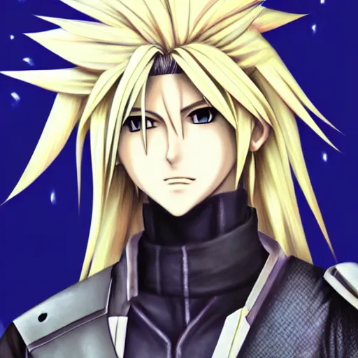 Image similar to portrait of cloud strife, anime fantasy illustration by tomoyuki yamasaki, kyoto studio, madhouse, ufotable, trending on artstation