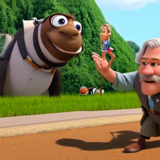 Prompt: jeff bridges as a pixar disney character from up ( 2 0 0 9 ), unreal engine, octane render, 3 d render, photorealistic