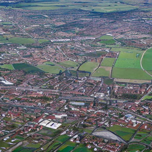 Prompt: photo of Doncaster from above