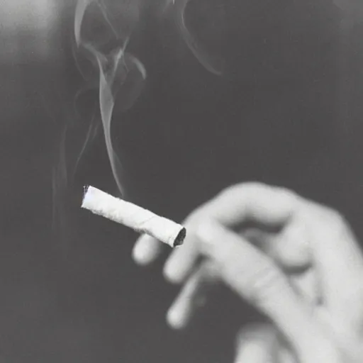 Image similar to Close-up of hand holding cigarette with smoke, vintage photo