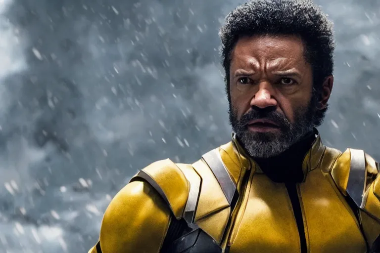 Image similar to film still of Jeffery Wright as wolverine in new X-men movie, 4k