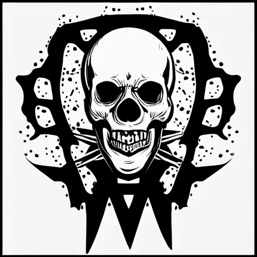 Image similar to death metal themed skull shaped microphone vector logo for a record label, dark, horrorcore, grunge, golden ratio