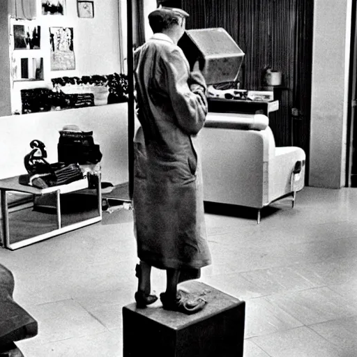 Image similar to an ethnographic object in a movie by jacques tati, still movie