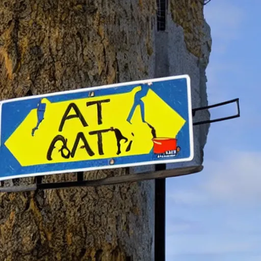 Image similar to street sign warning people about fat cats