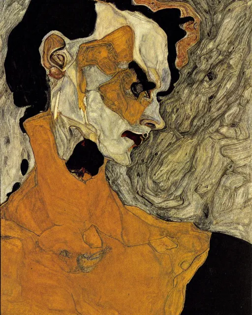 Prompt: portrait of the devil by egon schiele