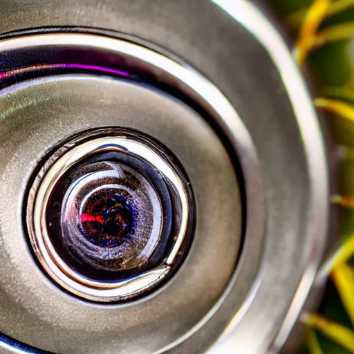 Prompt: gyroscopic rings with human eyes embedded in them, background of light rays, god rays, realistic, photography, sony a 7 r