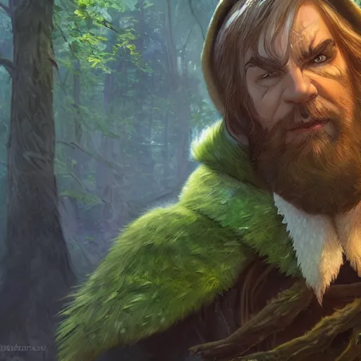 Prompt: dnd character concept portrait, angry male elf druid in forest, detailed, high quality, dynamic lighting, fantasy, artwork by artgerm, wlop, alex ross, greg rutknowski, alphonse mucha